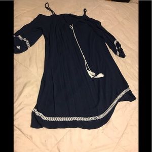 Navy off the shoulders dress